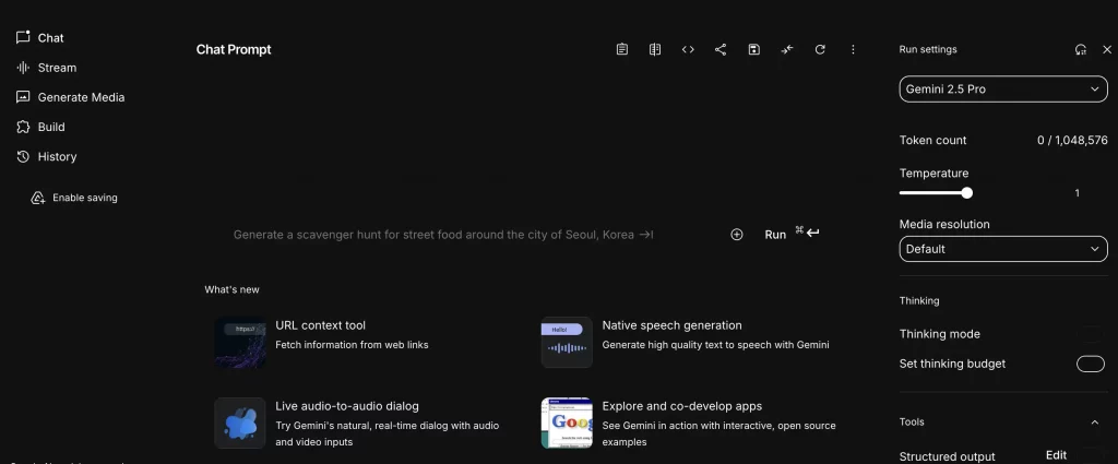 google ai studio interface with gemini veo and imagen models