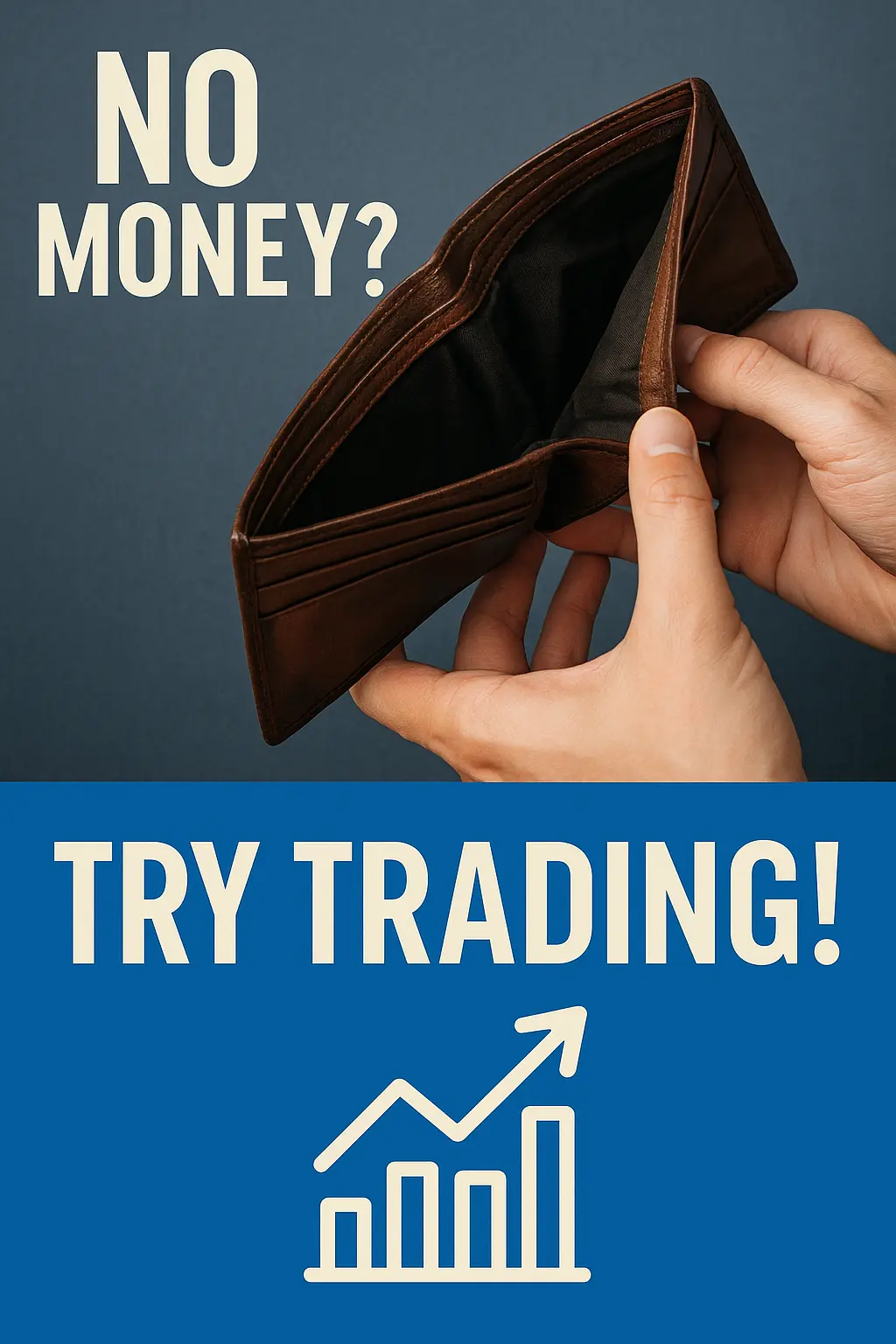 Креатив с пустым кошельком и призывом попробовать трейдинг