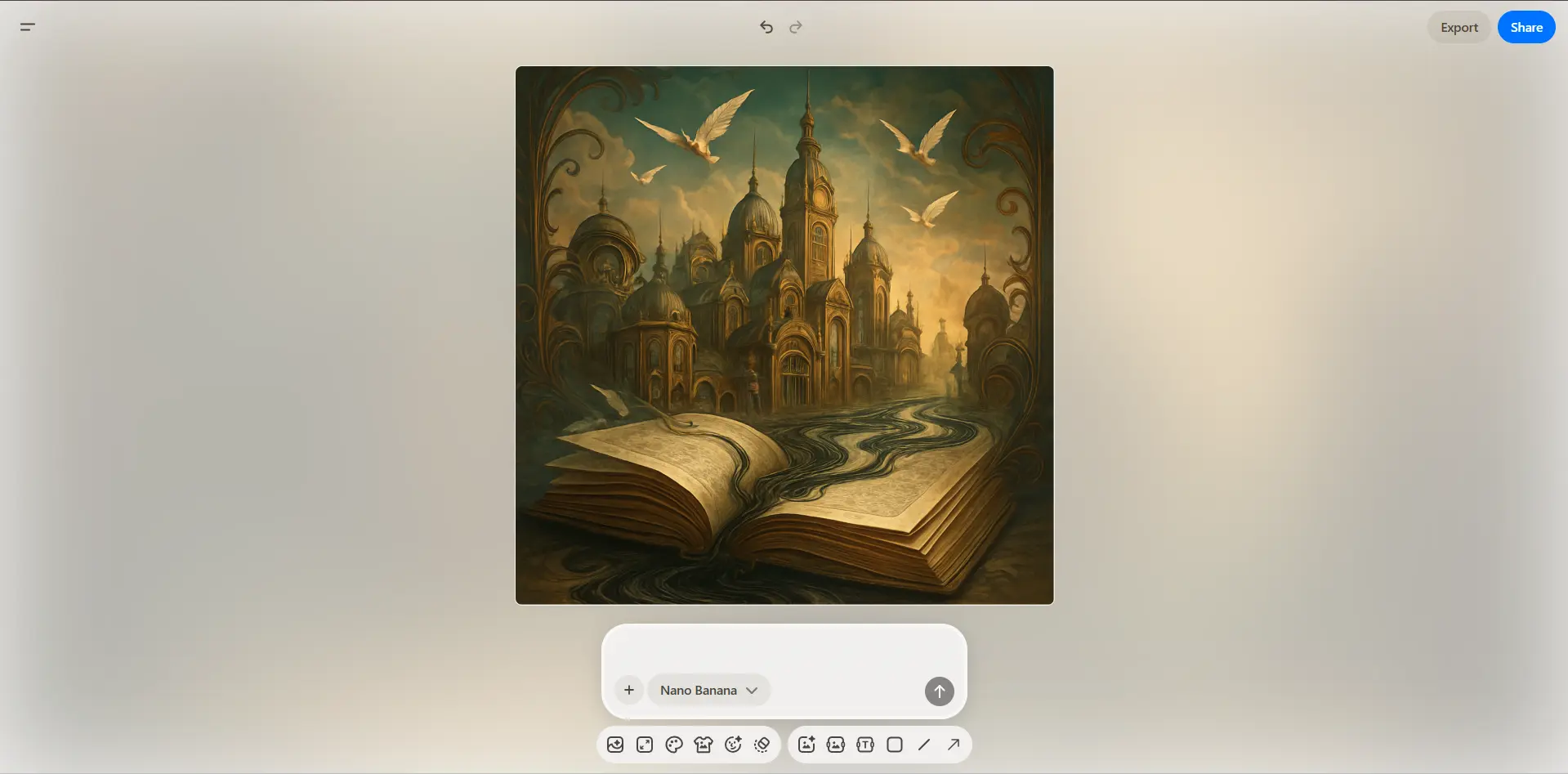 Редактор Playground AI с отображением созданной иллюстрации