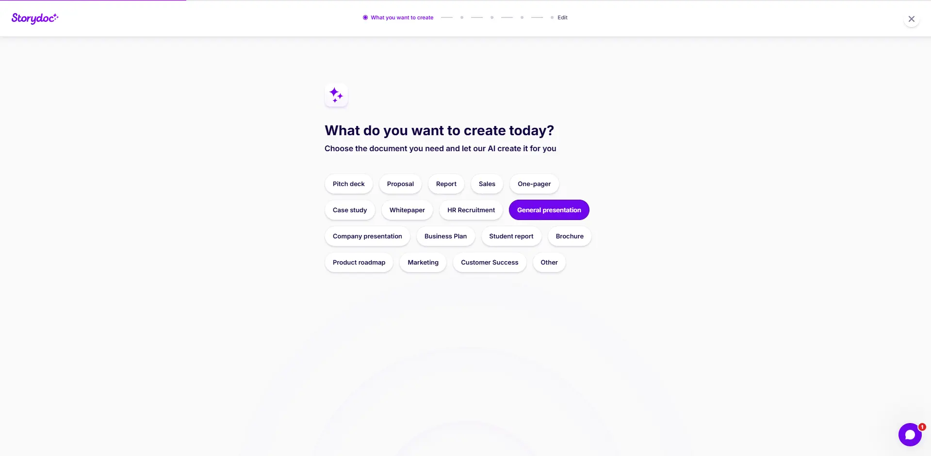 Интерфейс Storydoc для создания интерактивных презентаций с ИИ
