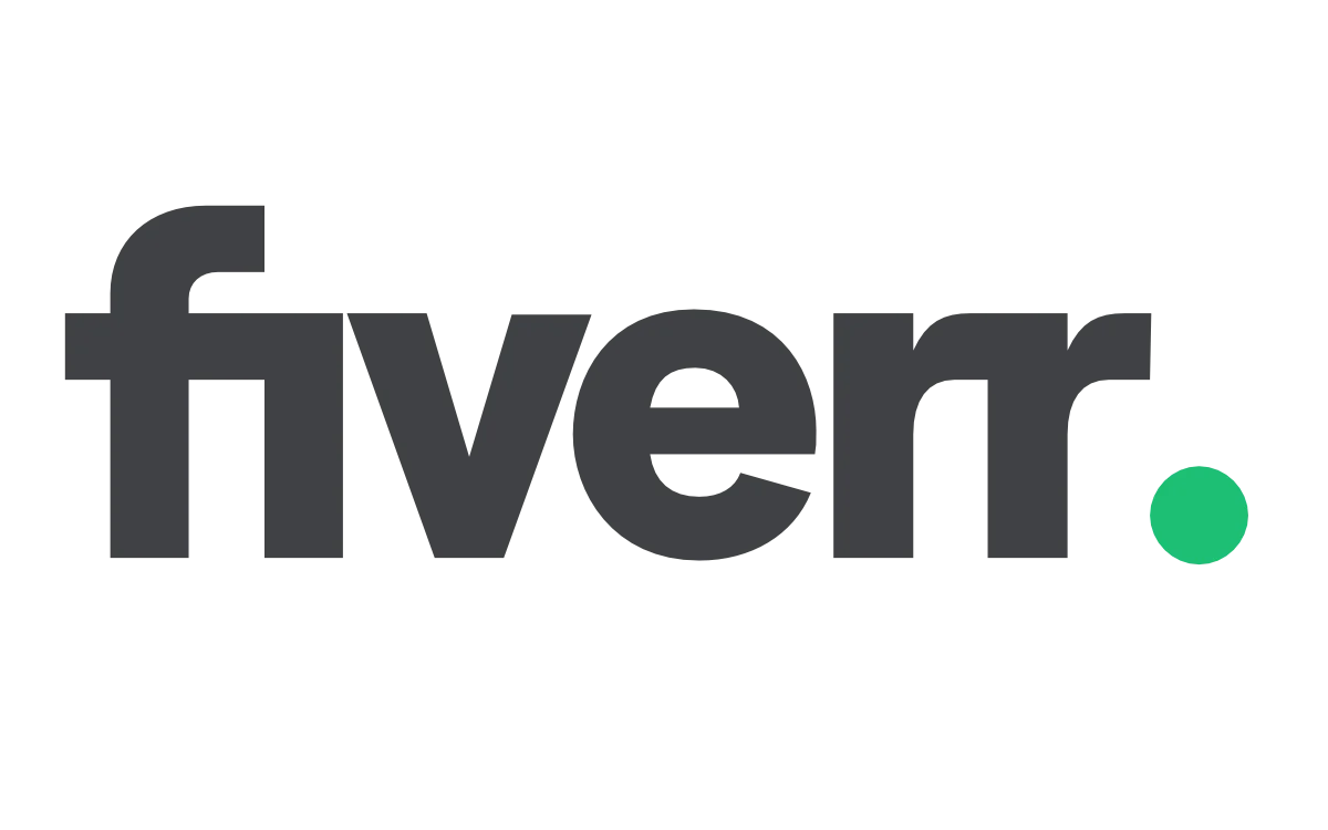 Логотип Fiverr с зелёной точкой
