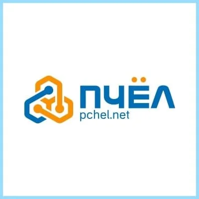 Логотип Пчёла с надписью pchel.net