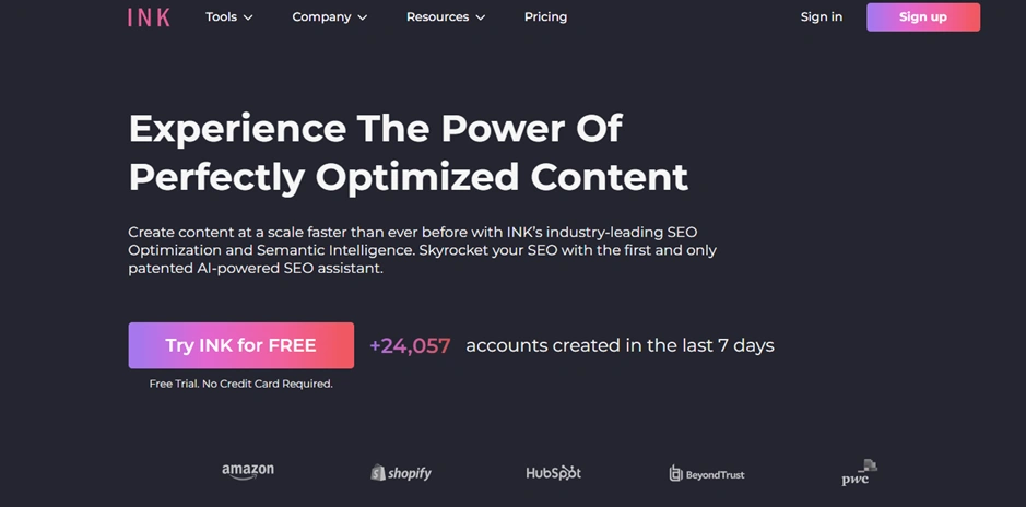 Интерфейс INK For All Affiliate