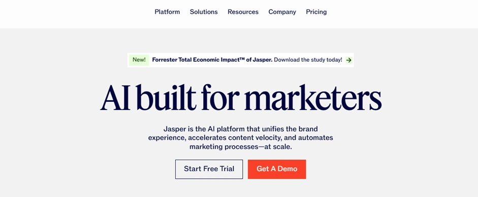Интерфейс Jasper AI