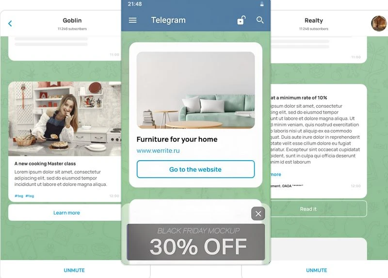 Интерфейс настройки рекламной кампании в Adgram для размещения рекламы в Telegram
