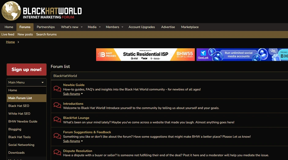Главная страница форума BlackHat World