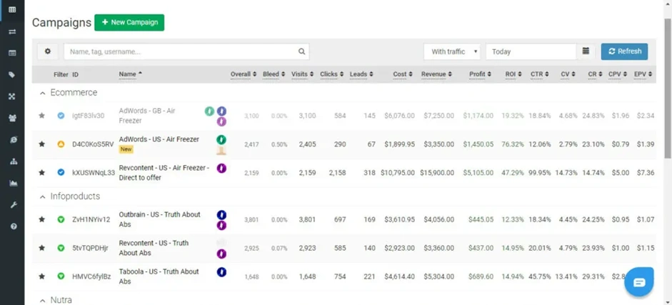 Интерфейс трекера Zeustrack